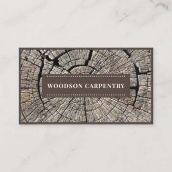 Modern Wood Grain Carpenter Woodworker Business Card by PersonOfInterest at Zazzle