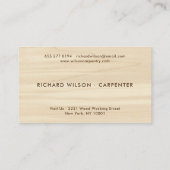 Modern wood grain look professional carpenter logo business card (Back)