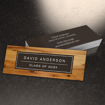 Modern Wood Grain Student Graduation Name Card by CardHunter at Zazzle