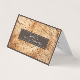 Modern Wood Grain Woodworker Folded Business Card