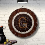 Modern Wood Hue Burnt Hickory and Chestnut Dart Board<br><div class="desc">The Modern Wood Hue Burnt Hickory and Chestnut Dart Board makes a great family activity. It is an excellent addition to your game room or parties. Easily personalize this graphic design with your Monogram.</div>