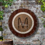 Modern Wood Hue Chestnut and Baywood Dart Board<br><div class="desc">The Modern Wood Hue Chestnut and Baywood Dart Board makes a great family activity. It is an excellent addition to your game room or parties. Easily personalize this graphic design with your Monogram.</div>