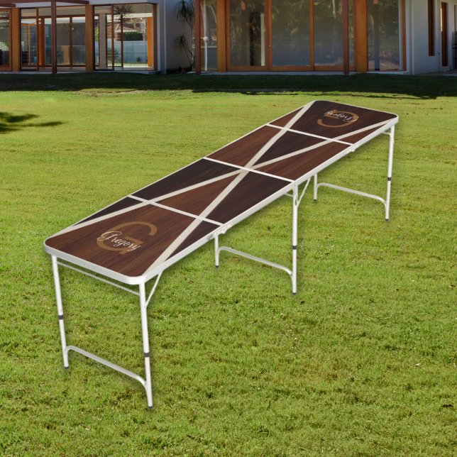 Modern Wood Hue Triangle Burnt Hickory Beer Pong Table (Creator Uploaded)