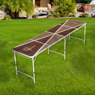 Modern Wood Hue Triangle Chestnut Beer Pong Table