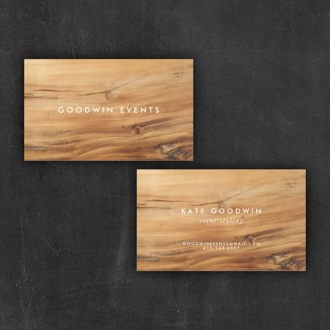 Modern Wood Minimalist Simple Business Card (Creator Uploaded)