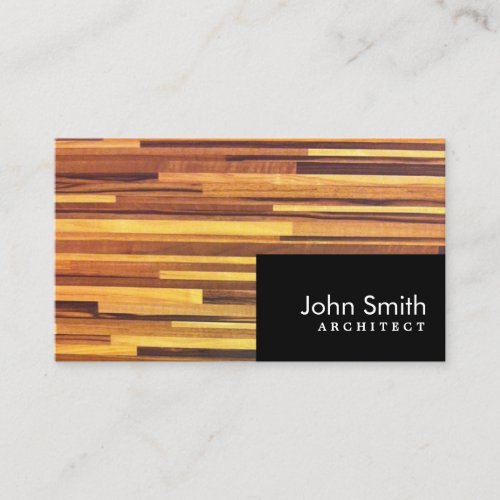 Modern Wood Stripes Architect Business Card