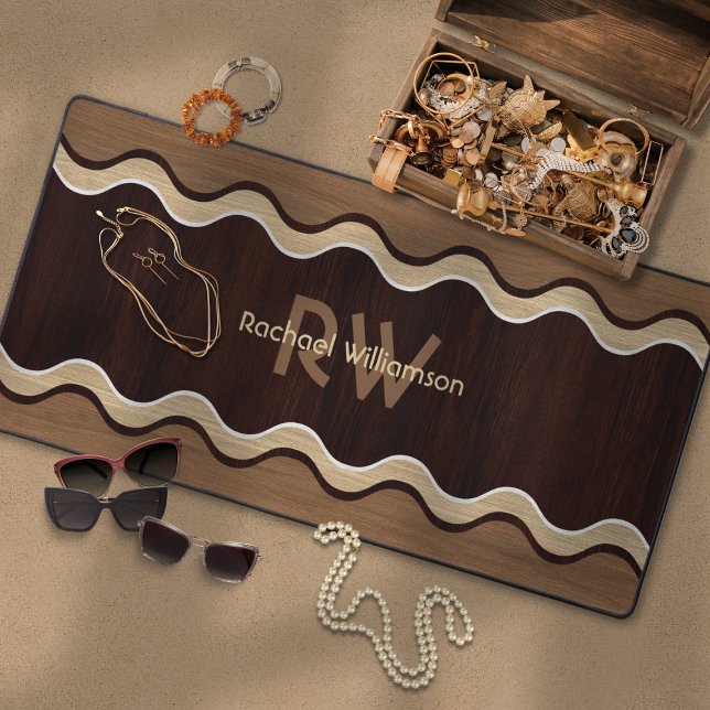 Modern Wood Wavy Design Desk Mat (Creator Uploaded)