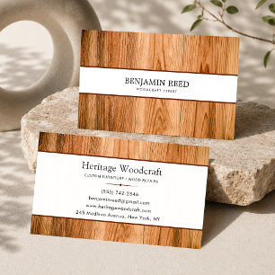 Modern Wooden Carpenter plywood texture Business Card
