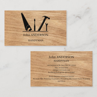 Modern Wooden Handyman Business Card