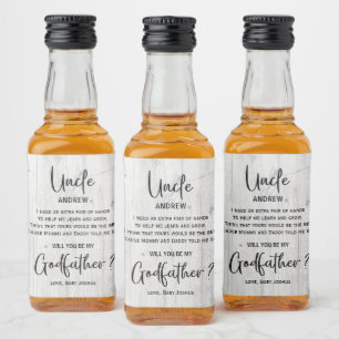 Modern Wooden  Texture Godfather Proposal Liquor Bottle Label