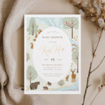 Modern Woodland Animals Baby Shower Invitation