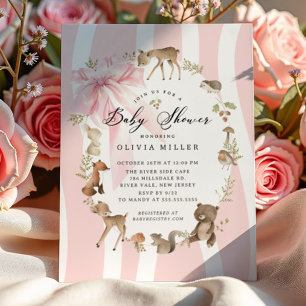 Modern Woodland Animals Baby Shower Invitation