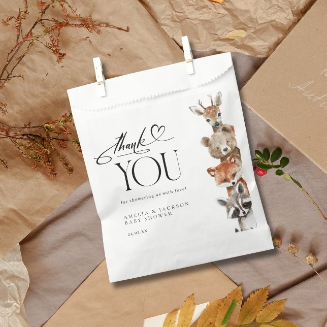 Modern Woodland Animals Baby Shower Thank  Favor Bag (Creator Uploaded)