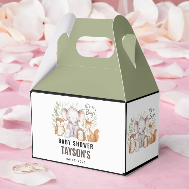 Modern Woodland Animals Forest Boy Baby Shower Favor Boxes (Wedding)