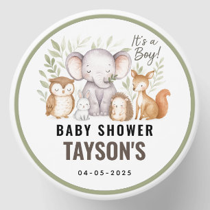 Modern Woodland Animals Forest Boy Baby Shower Mini Candle Favors