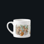 Modern Woodland Animals Forest Greenery Dream Big Espresso Cup<br><div class="desc">This adorable design belongs to our FOREST FABLE collection. It features our original watercolor illustration depicting whimsical woodland animals and elegant botanical greenery leaves. The middle section can be personalized with any text you want.</div>
