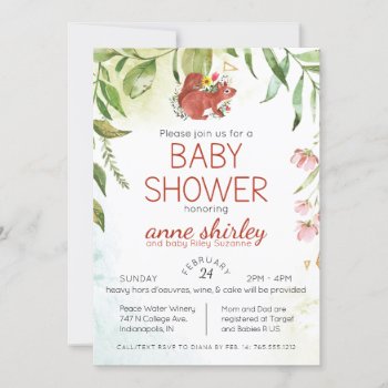 Modern Woodland Baby Shower - Woodland Creatures Invitation by wicked_stationery at Zazzle