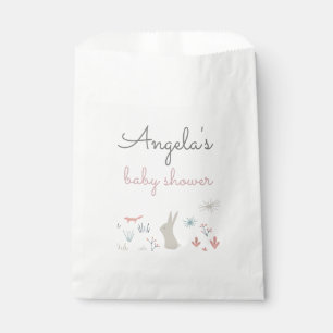 modern woodland creatures baby shower favor bag