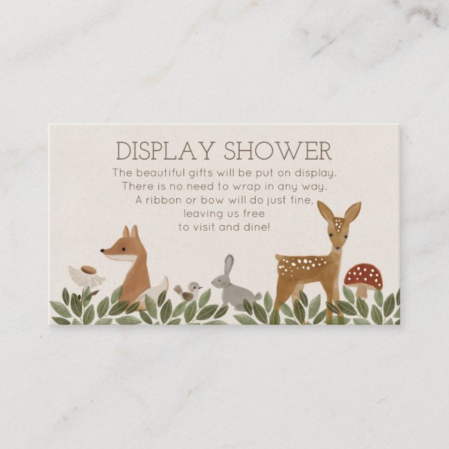 Modern Woodland Display Shower Baby Shower Card (Front)