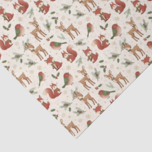 Modern Woodland Forest Animal Christmas Tissue Paper
