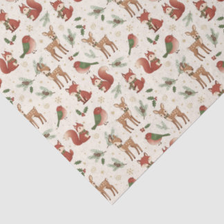 Modern Woodland Forest Animal Christmas Tissue Paper