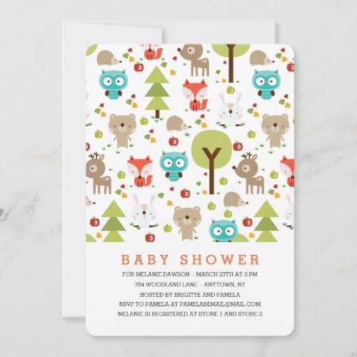 Modern Woodland Friends Neutral Baby Shower 5x7 Paper Invitation Card