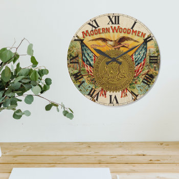 Modern Woodmen Of America Large Clock by BluePress at Zazzle