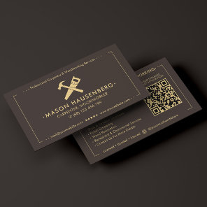 Modern Woodworker Carpenter Deck Builder Espresso  Business Card