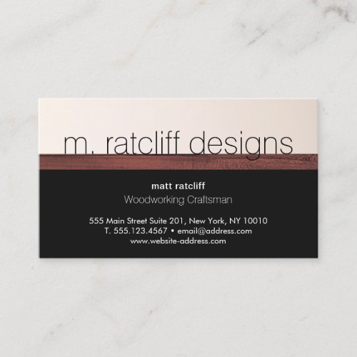 Modern Woodworker Wood Carpentry Business Card