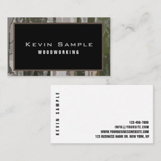 Modern Woodworking Digital Woodland Camo Graphic Business Card