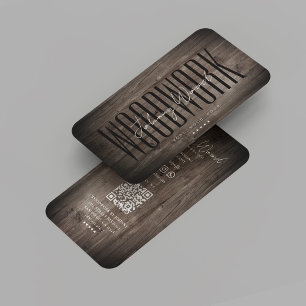 Modern Woodworking Professional Rustic Wood Business Card