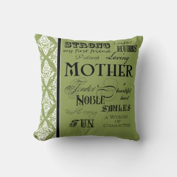 Modern Word Cloud Mother Text Sayings - Grey Throw Pillow by AudreyJeanne at Zazzle