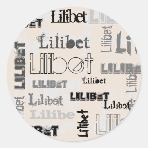 Modern Wordcloud Boys Girls NAME Personalized      Classic Round Sticker