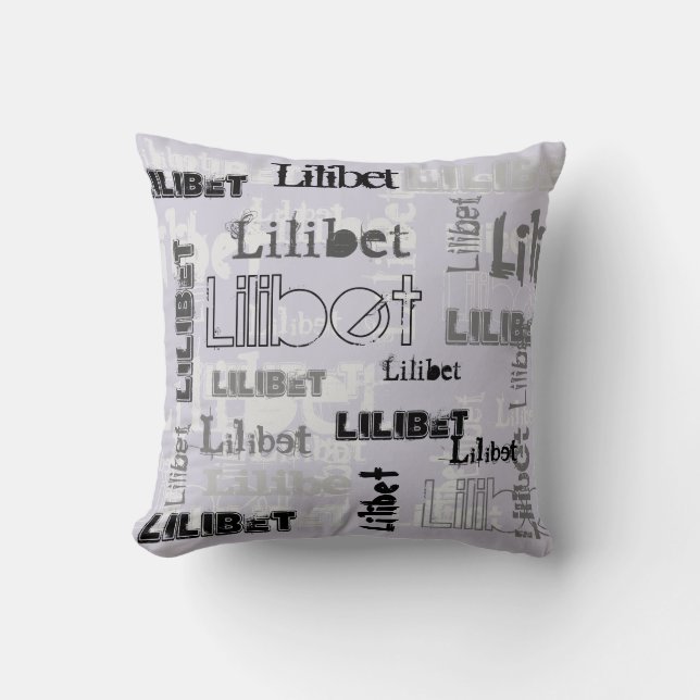 Modern Wordcloud Boys Girls NAME Personalized      Throw Pillow (Front)