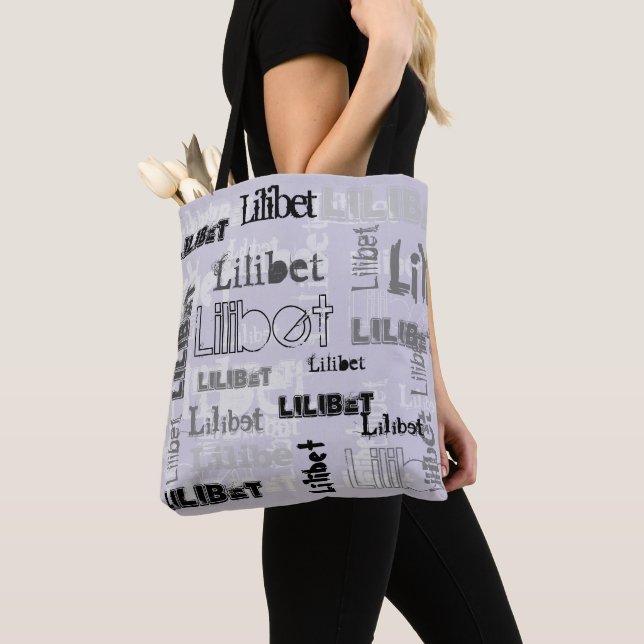 Modern Wordcloud Boys Girls NAME Personalized      Tote Bag (Close Up)