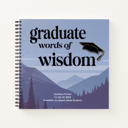 Modern Words Of Wisdom Memory Keepsake Graduation Notebook