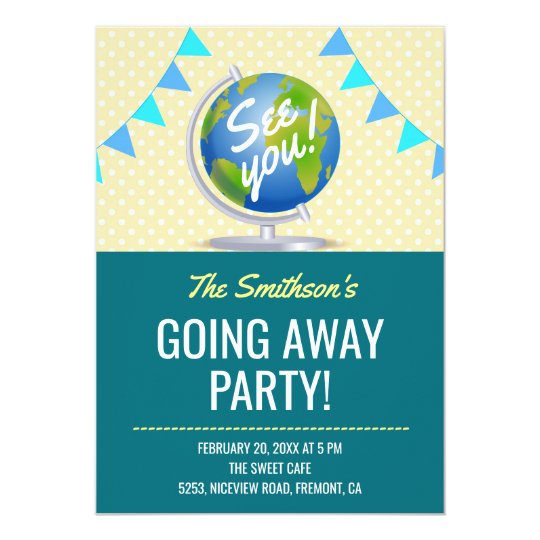 Modern World Globe Going Away Party Invite | Zazzle.com