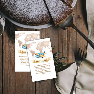 Modern World Map Airplane Books For Baby Shower  Enclosure Card