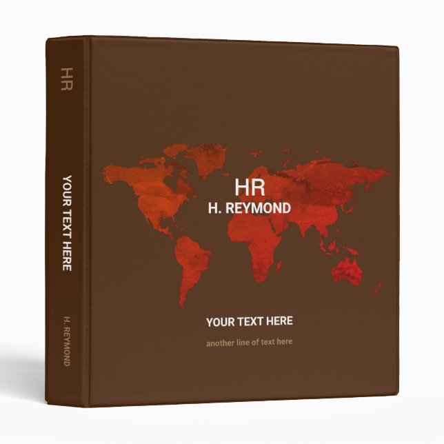 Modern World Map BROWN BINDER  (Front/Spine)