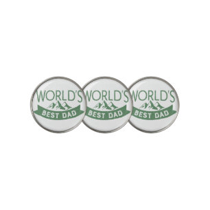 Modern "World's Best Dad" Golf Ball Marker