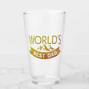 Modern "World's Best Dad" typography Father's Day Glass