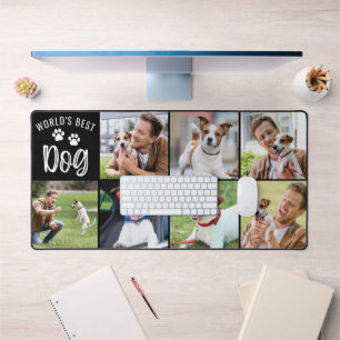 Modern Worlds Best Dog 7 Photo Collage Custom Desk Mat
