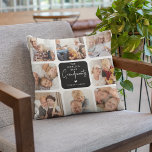 Modern World's Best Grandparents Photo Collage Throw Pillow<br><div class="desc">Modern World's Best Grandparents Double Sided Pillow! Design features a photo collage consisting of 8 curved edged square pictures and a colored block that can be changed to any color with the text 'The World's Best Grandparents',  a cute little white heart and name/s.</div>
