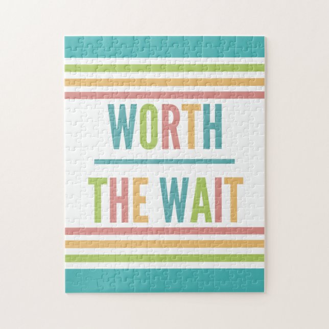 Modern Worth the Wait - Adoption, New Baby Jigsaw Puzzle (Vertical)