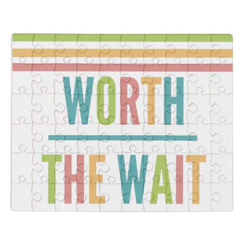 Modern Worth the Wait _ Adoption New Baby Jigsaw Puzzle