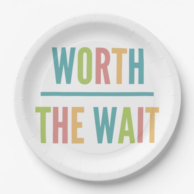 Modern Worth the Wait - Adoption, New Baby Paper Plates (Front)