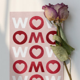 Modern WOW MOM Red Faux Foil Mother's Day Card