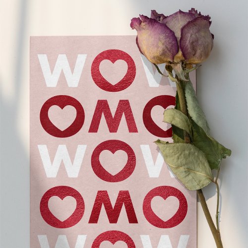 Modern WOW MOM Red Faux Foil Mothers Day Card