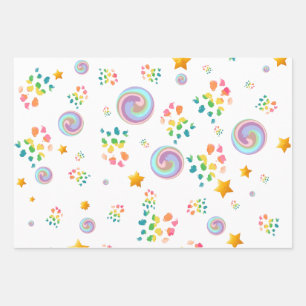 Modern Wrapping Paper Flat Sheet Set of 3