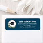 Modern Wreath Blue Company logo Christmas Label<br><div class="desc">Add a festive touch to your holiday mail with this Modern Wreath Custom Company Logo Christmas Blue Return Address Label. Featuring a chic wreath design and space for your company logo, this stylish blue label brings a modern holiday feel to your business correspondence. Personalize with your return address and company...</div>